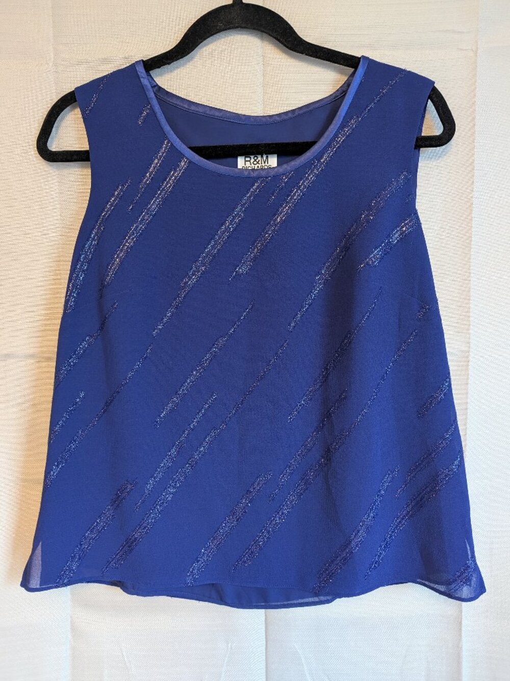R&M Richards Women’s - Royal Blue Embellished Sleeveless Top -Size 10